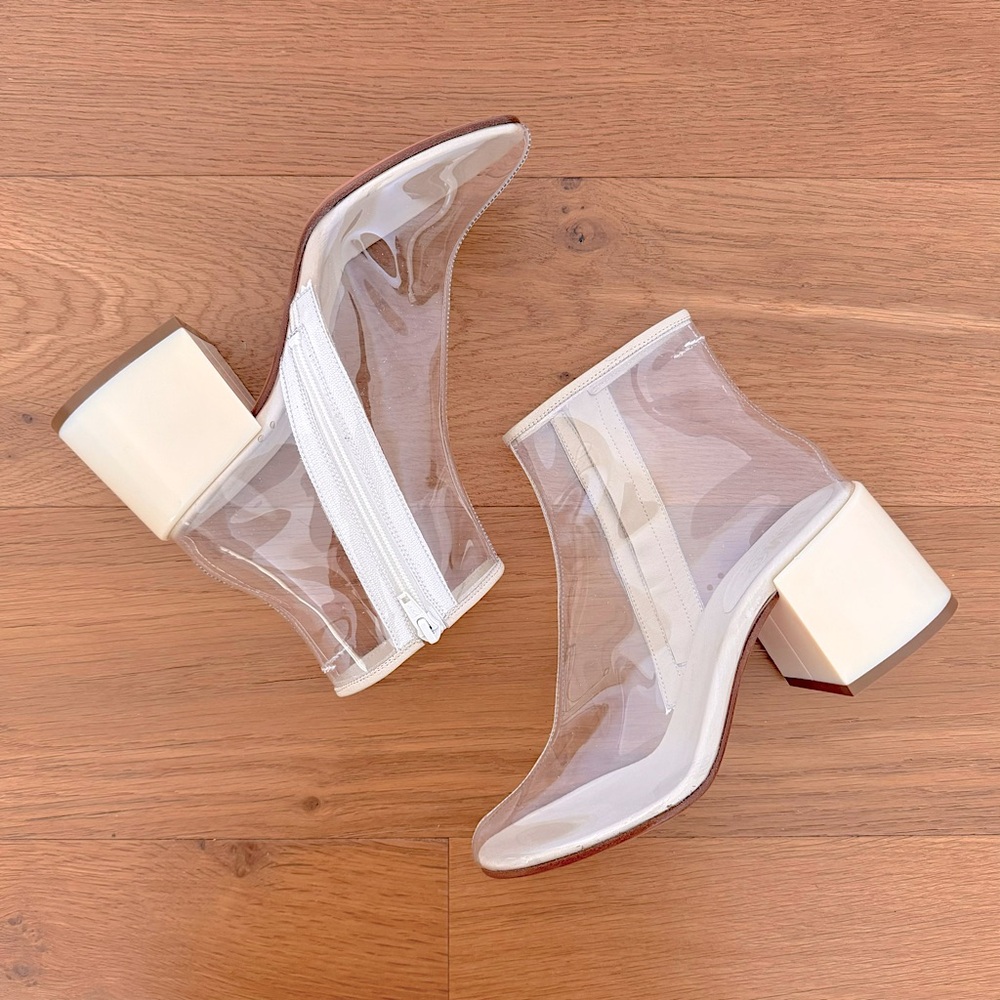MM6 Maison Margiela SSENSE Exclusive Transparent PVC Flare Heel Boots, IT39